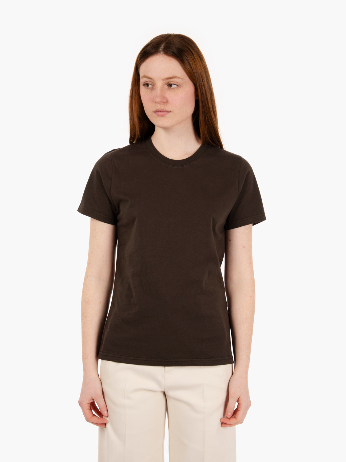 T-shirt light organic coffee brown