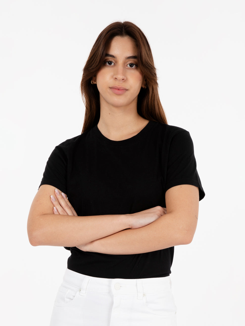 W Light organic tee deep black