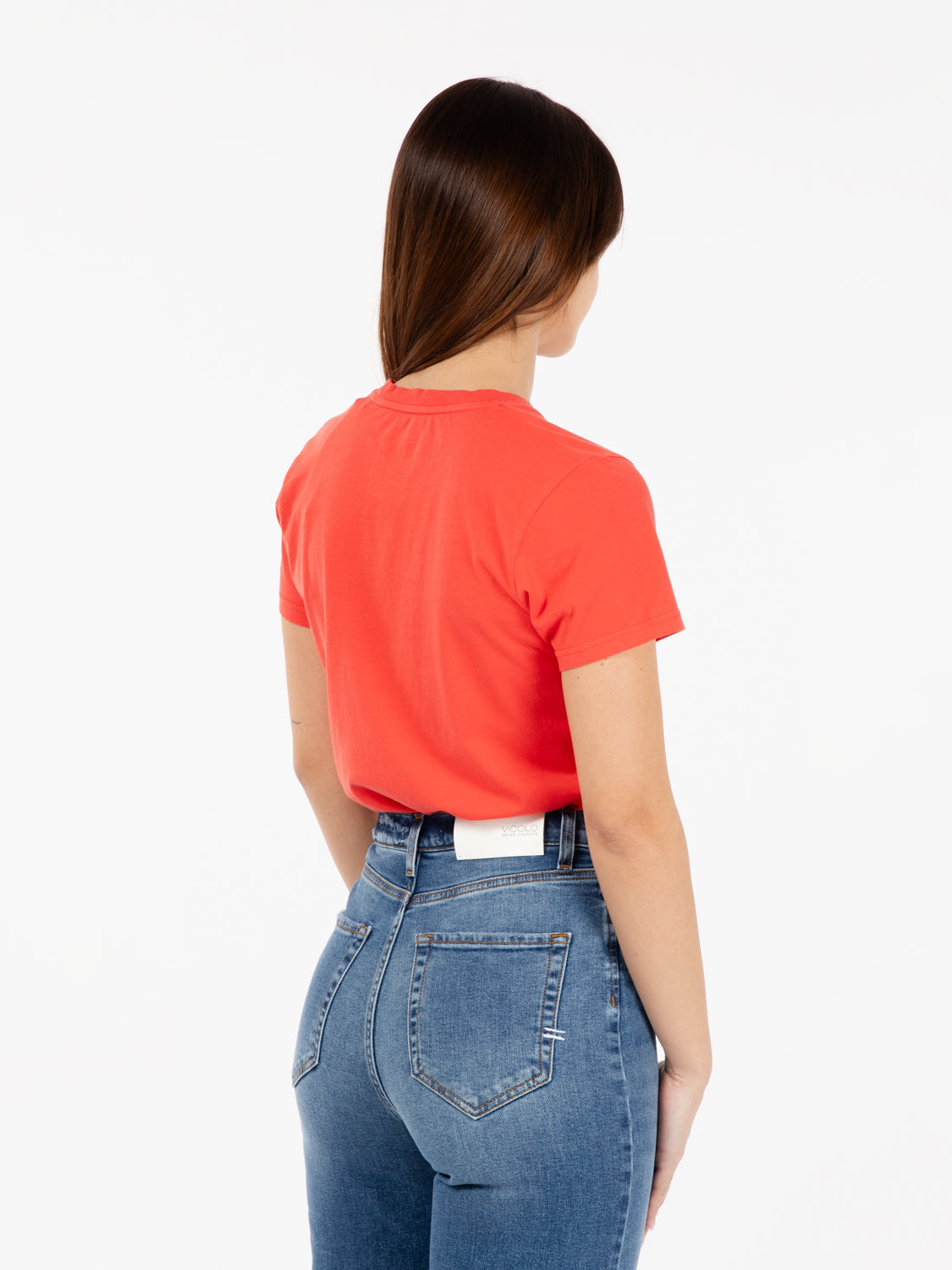 Women light organic tee red tangerine