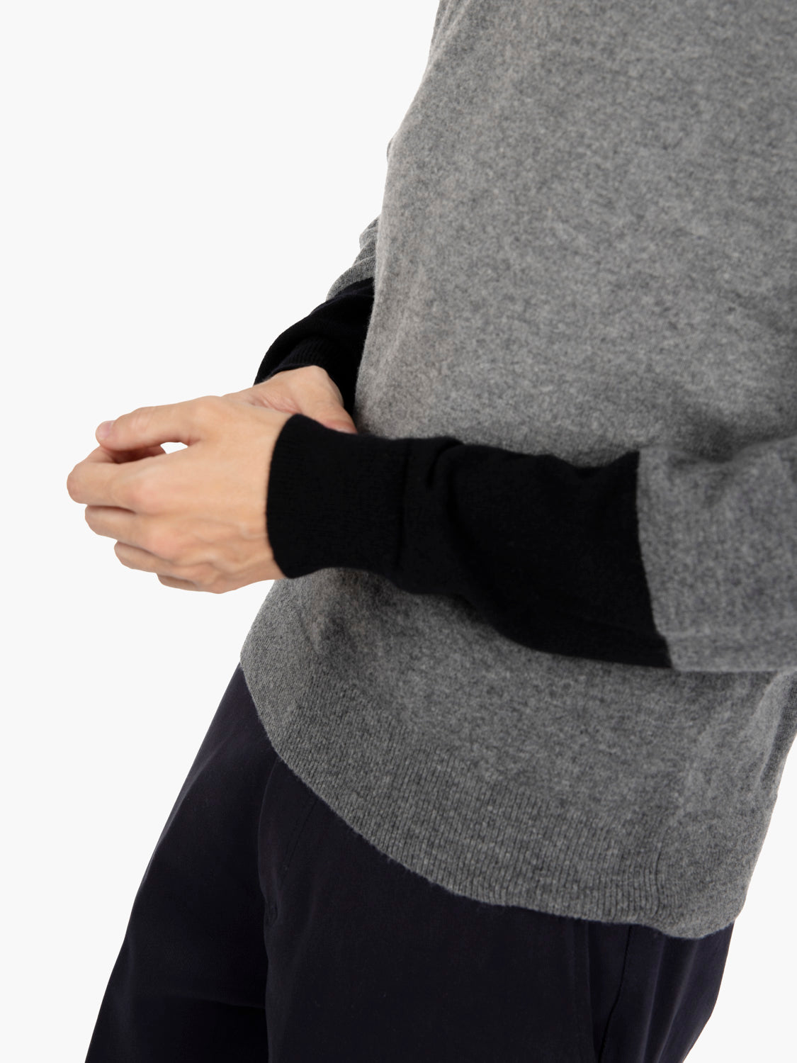 Pullover knit grey / black