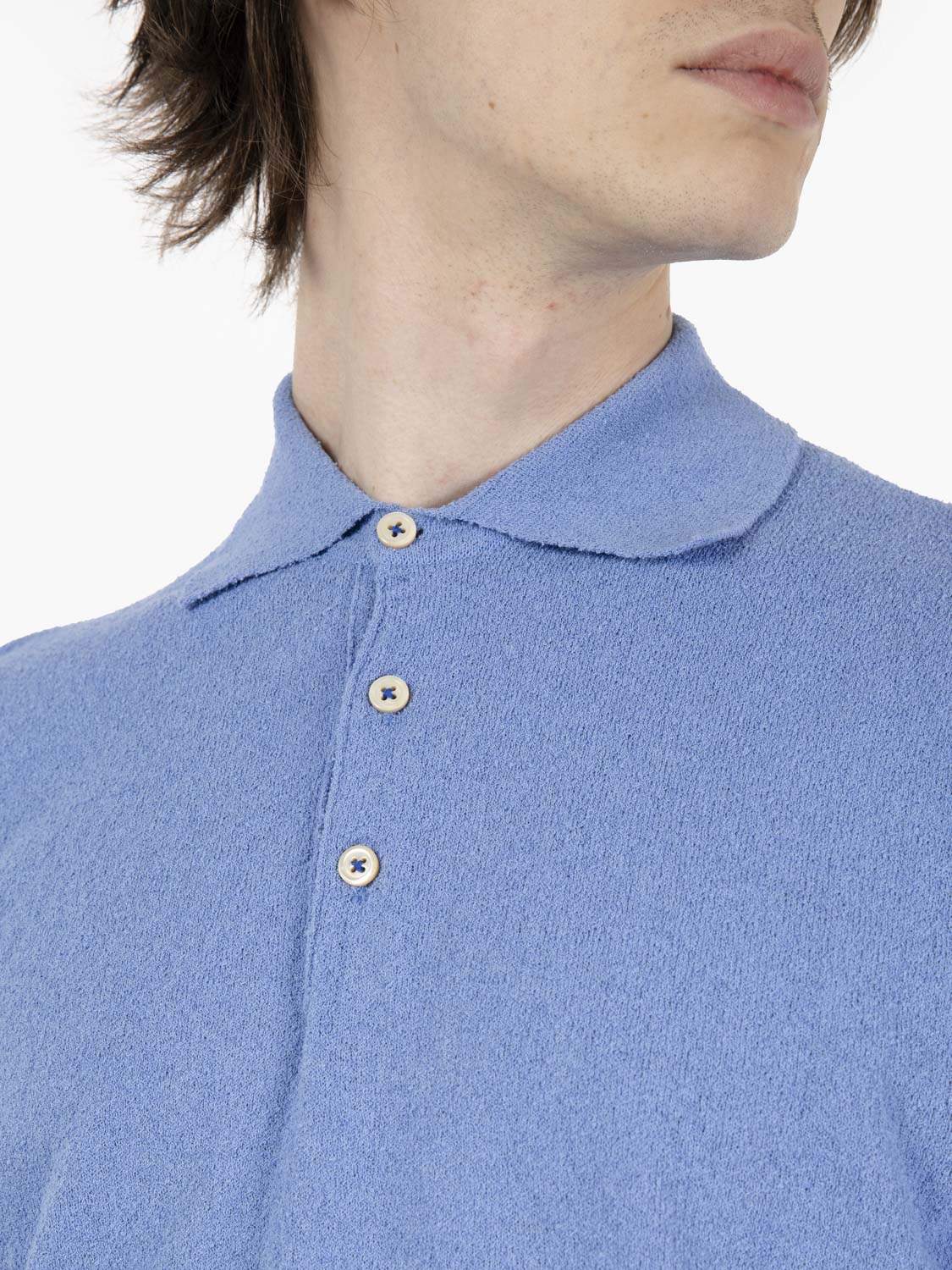 Polo in spugna James azzurro