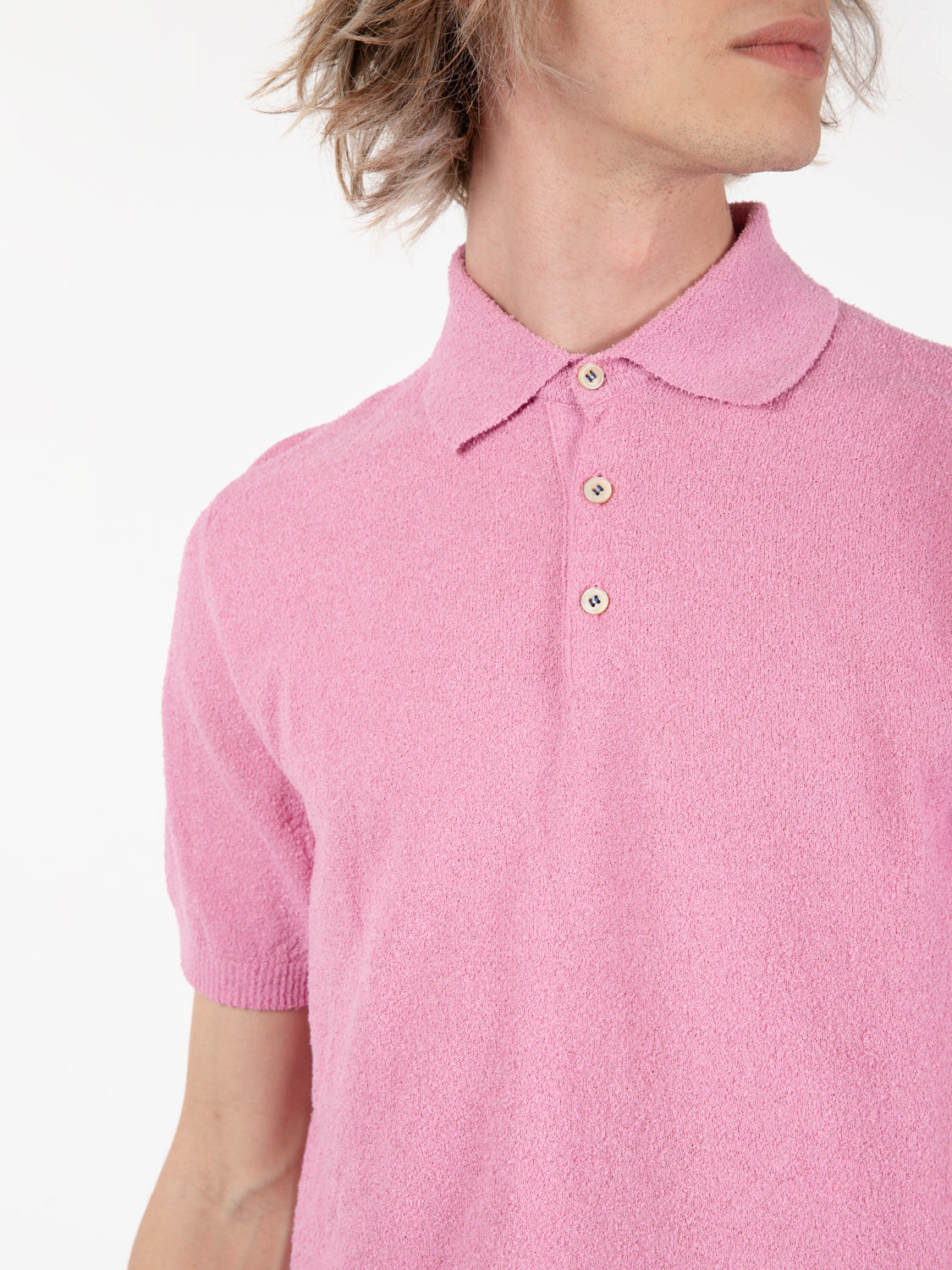 James pink terry polo