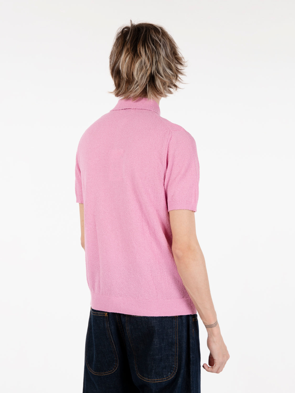 James pink terry polo