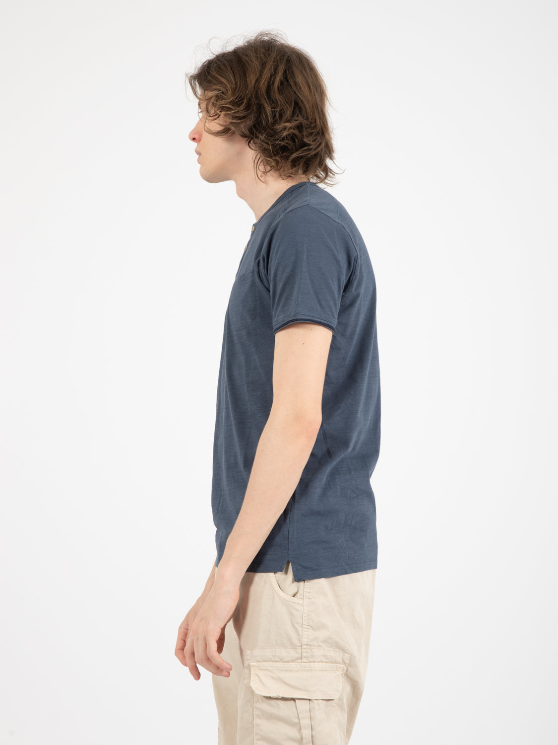 Two-button denim seraph T-shirt
