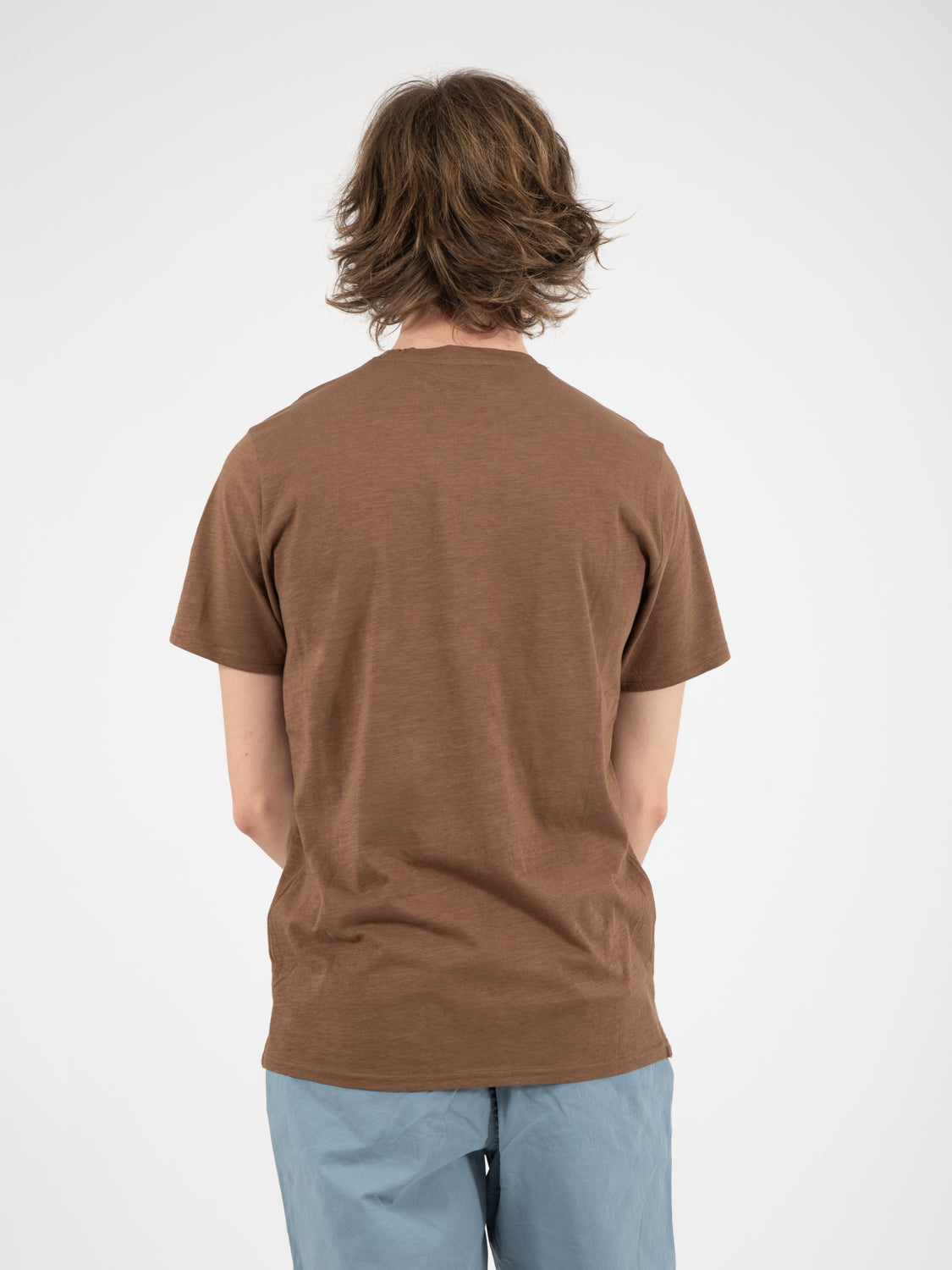 Tobacco striped pocket T-shirt