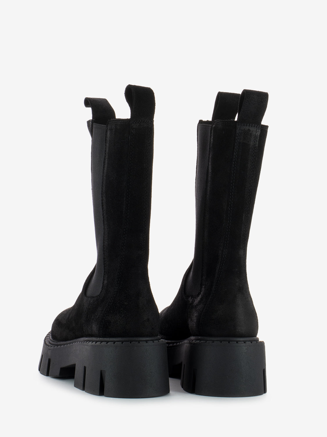 Tronchetto alto suede nero