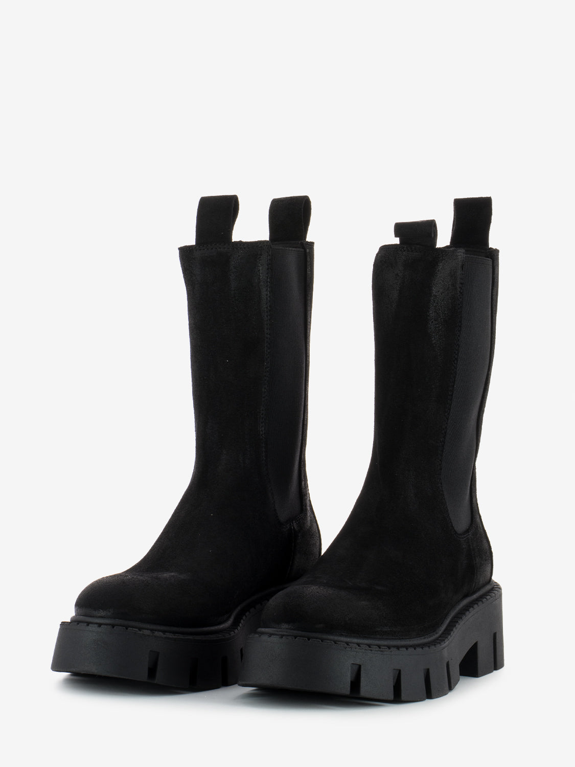 Tronchetto alto suede nero