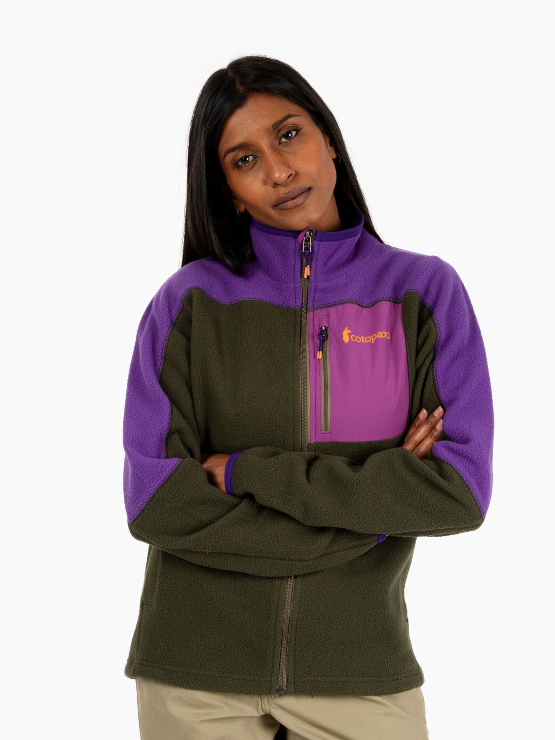 Cotopaxi Abrazo Full Zip Fleece Jacket Purple/Green STIMM