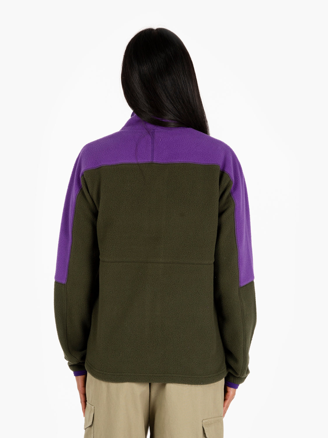 Giacca in pile Abrazo full zip viola / verde