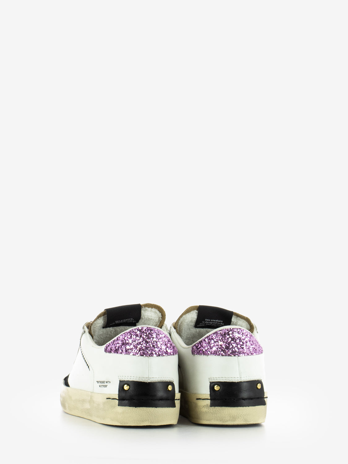 Distressed goldrush white sneakers