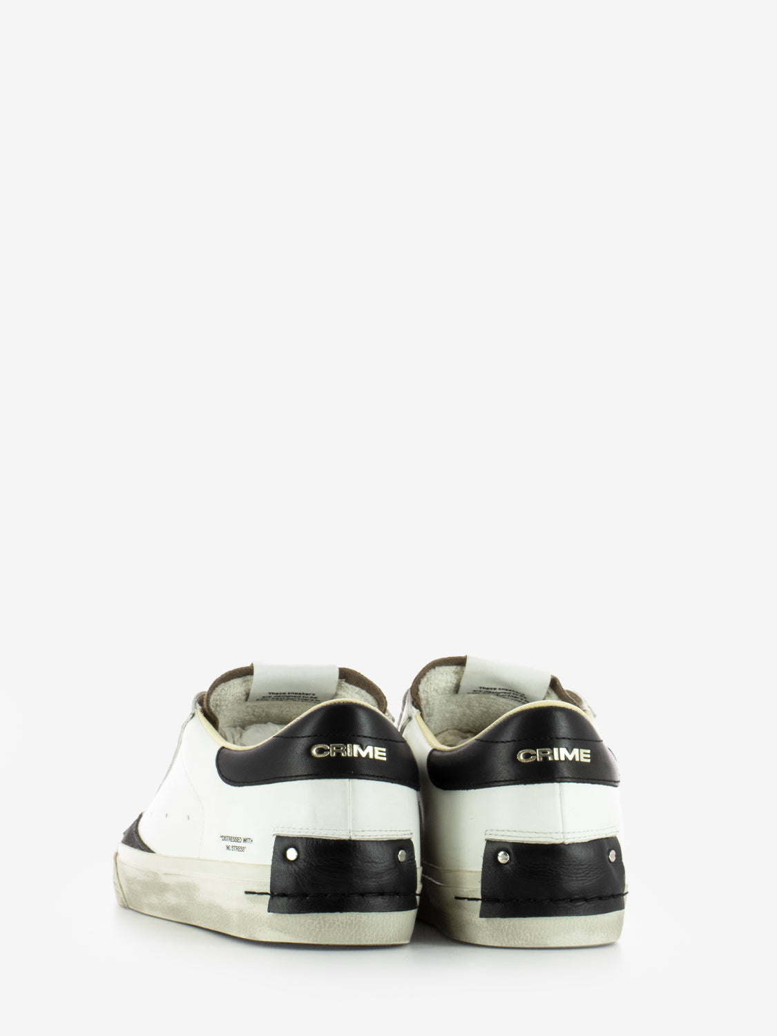Distressed sneakers in white leather