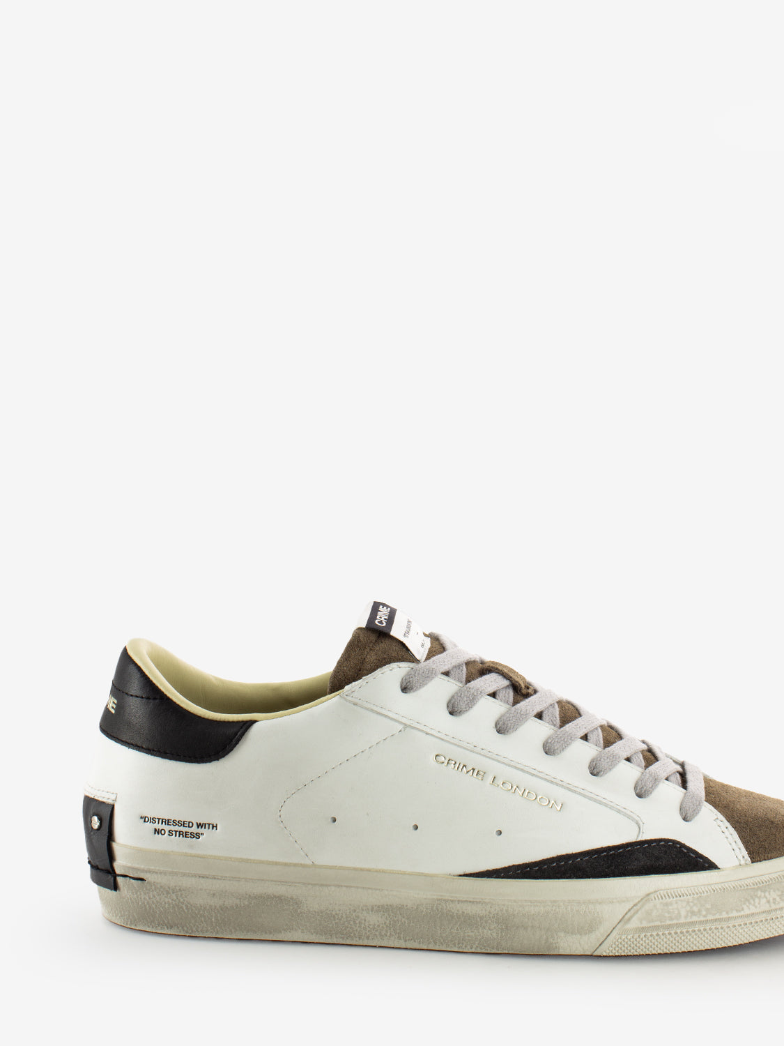 Distressed sneakers in white leather