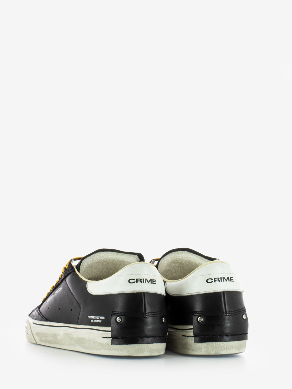 Distressed sneakers in black leather