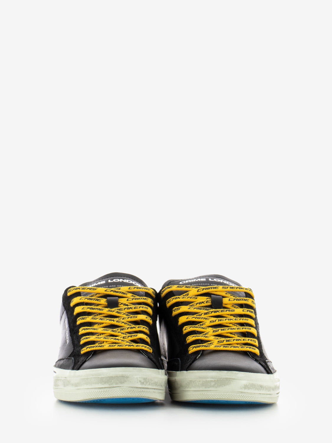 Distressed sneakers in black leather