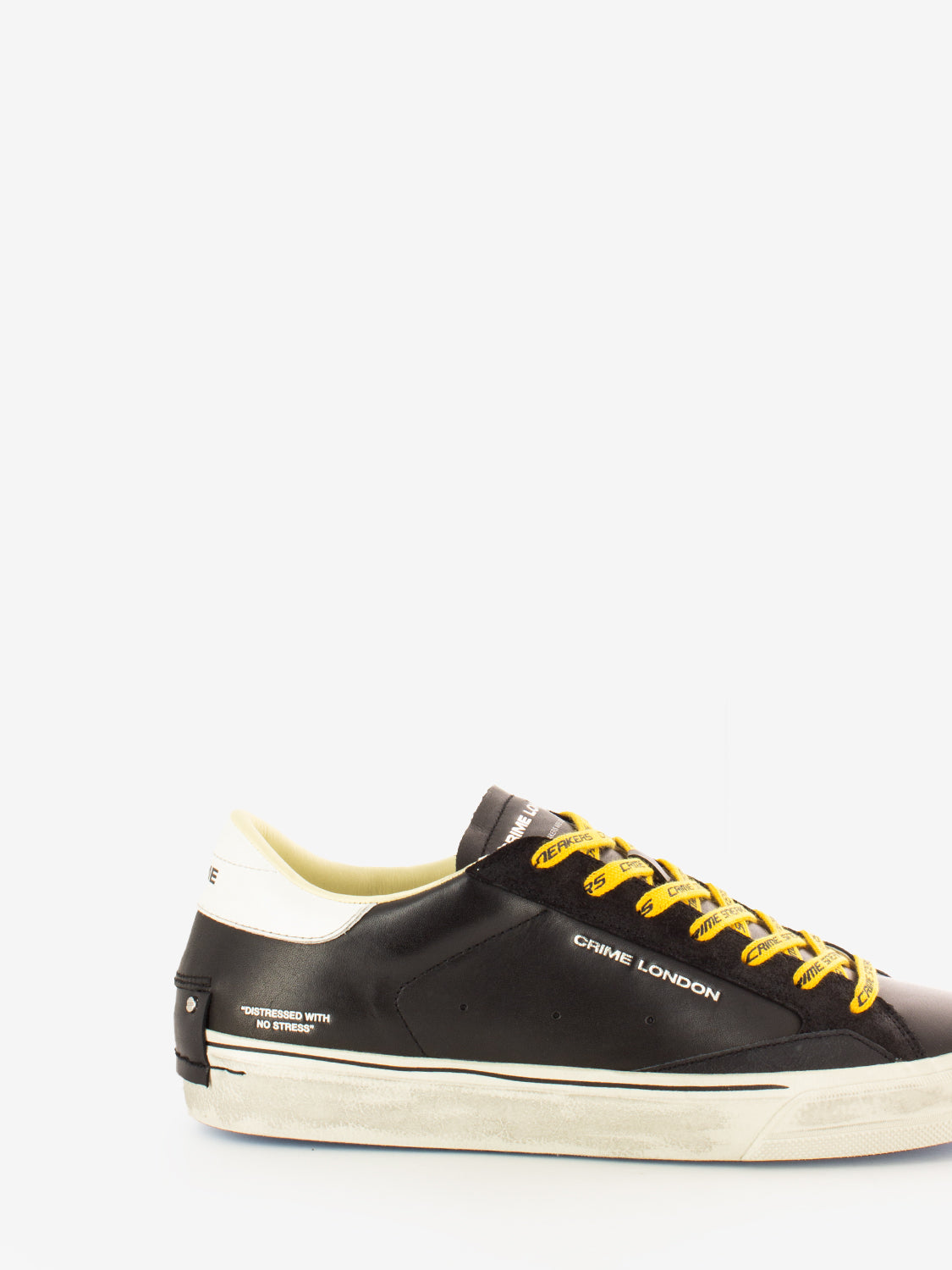 Distressed sneakers in black leather