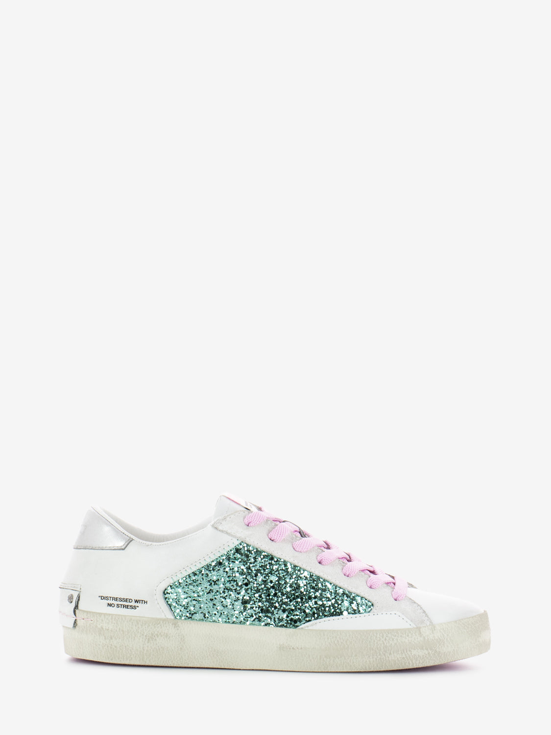 Sneaker bianco glitter acqua