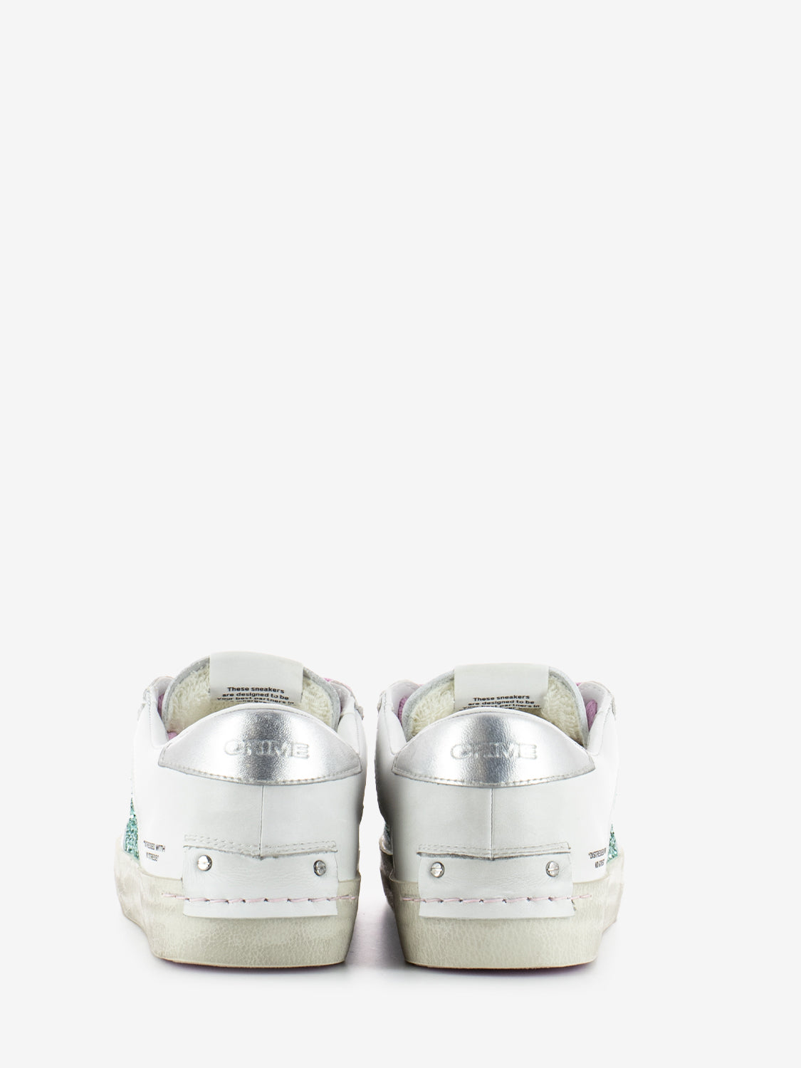 Sneaker bianco glitter acqua