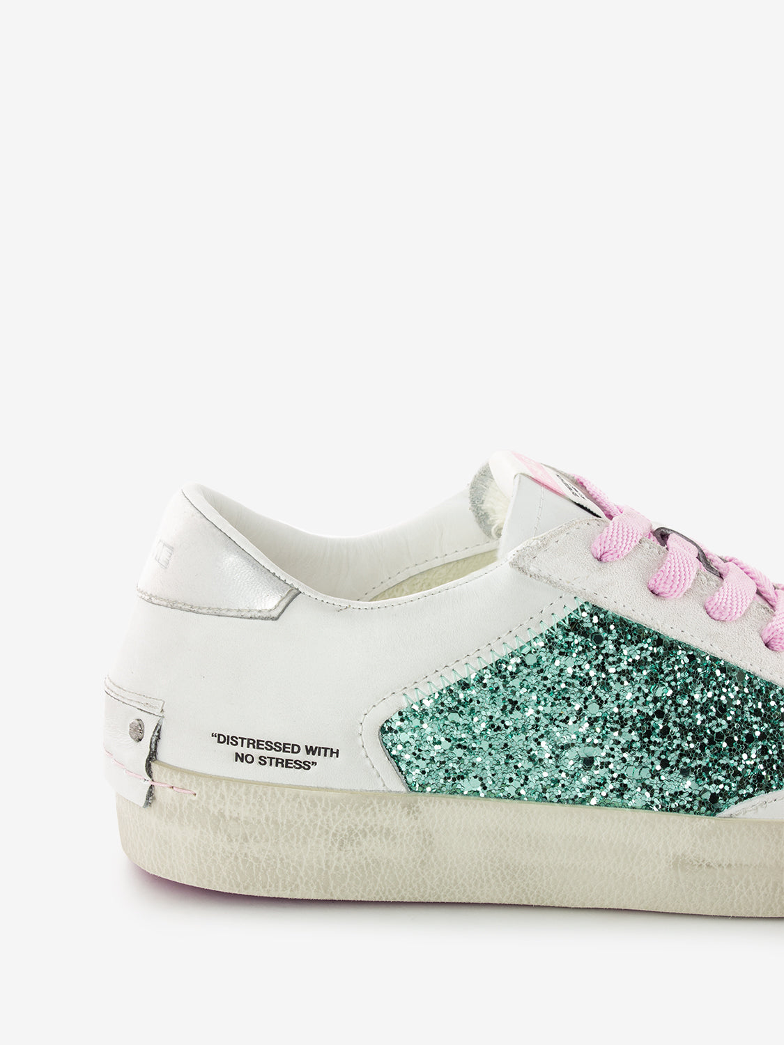 Sneaker bianco glitter acqua