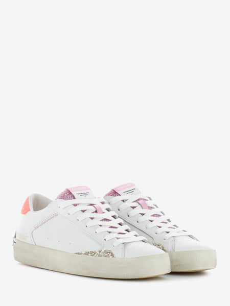 Sneakers Distressed bianco / rosa