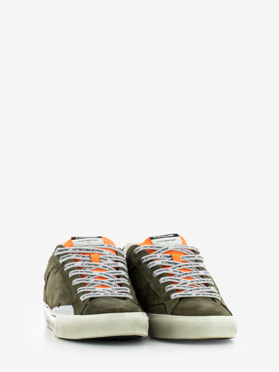 Distressed deconstructed military sneakers