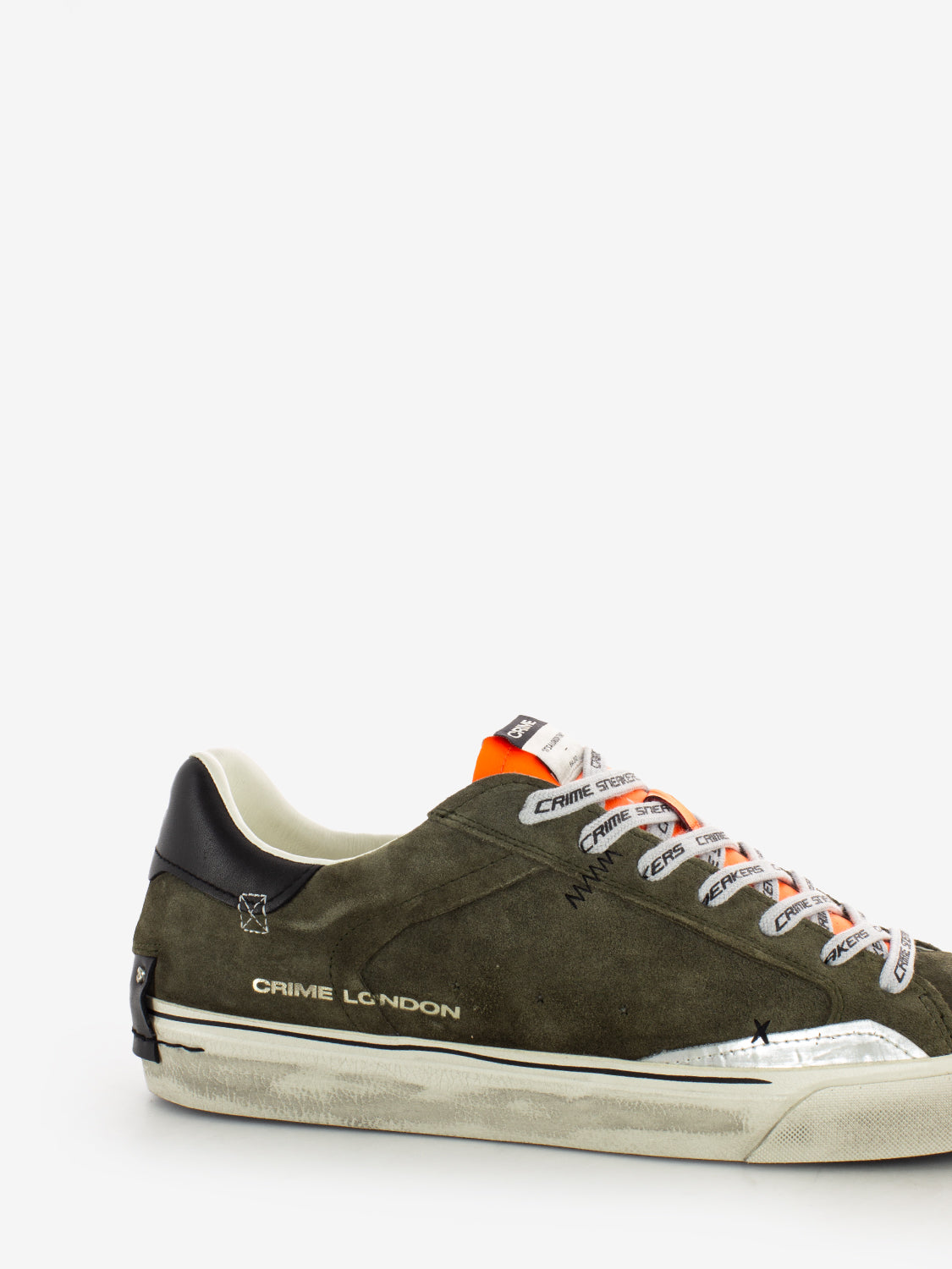 Distressed deconstructed military sneakers