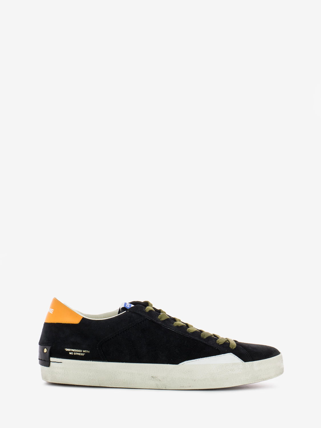 Sneakers distressed in camoscio nero
