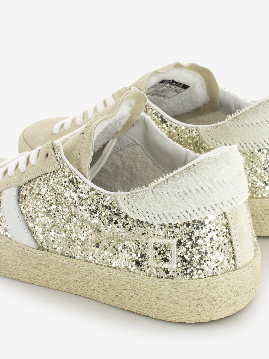 Sneakers Hill low glitter platinum