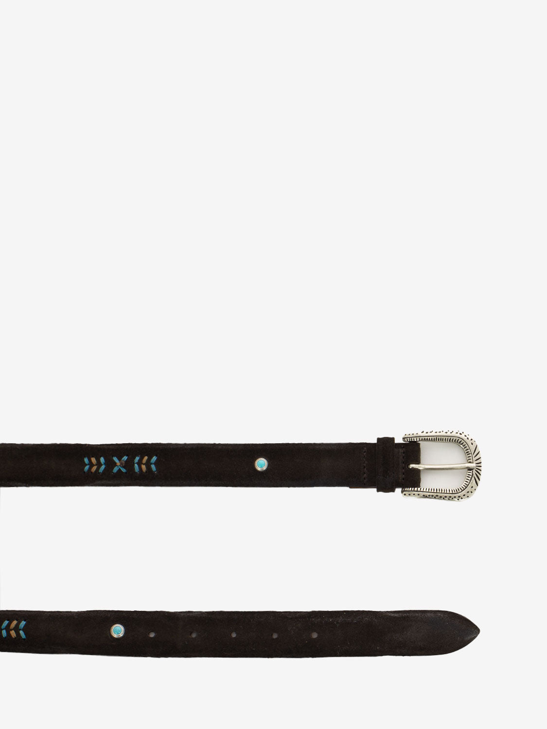 Camox Kaleido belt decorated in dark brown suede