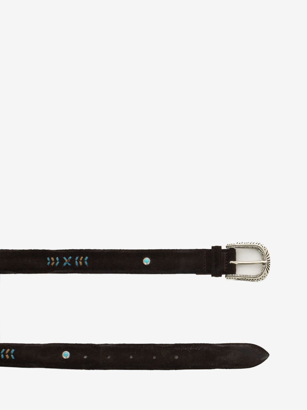 Camox Kaleido belt decorated in dark brown suede