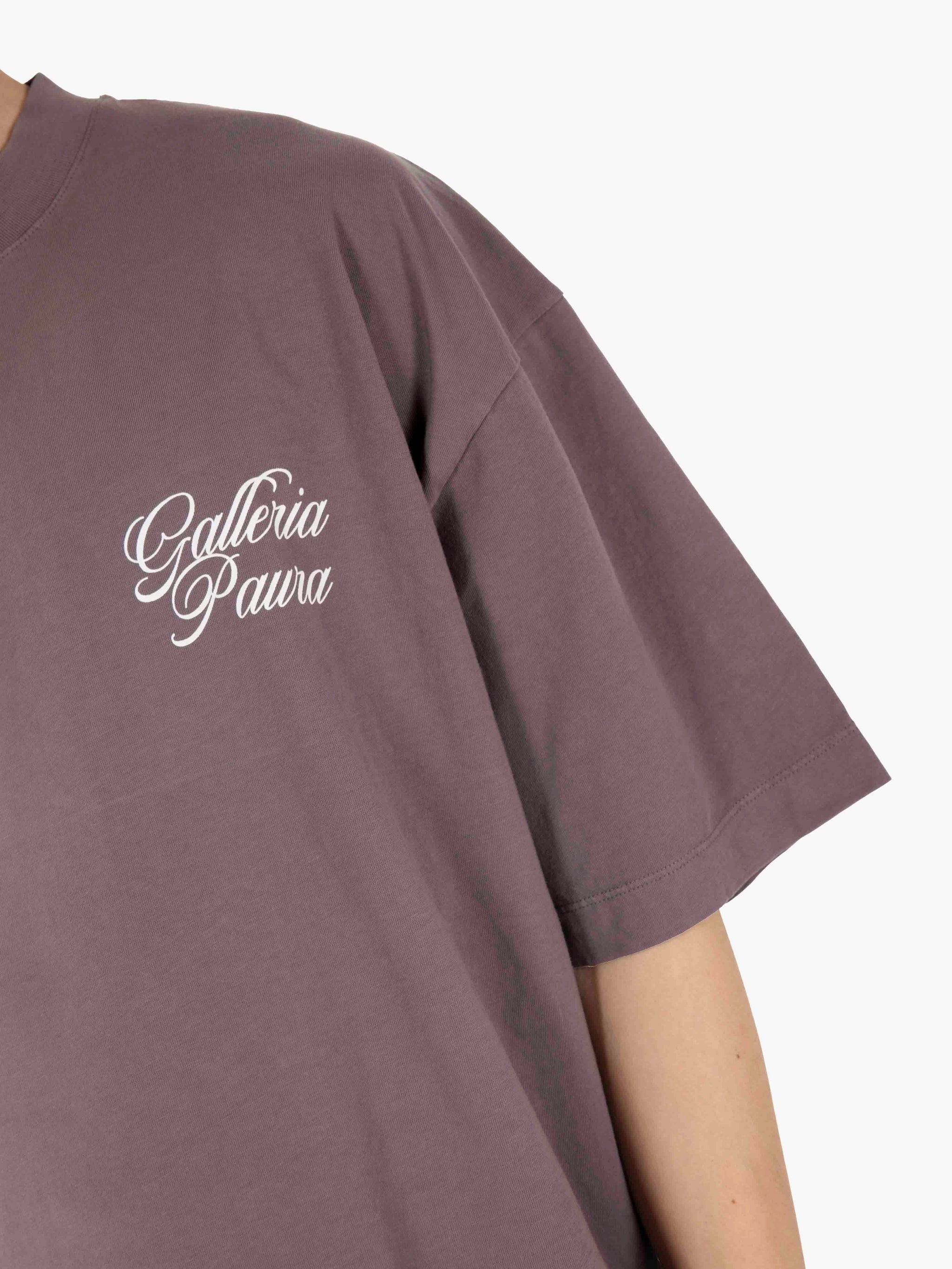 Costa oversized tee with plum lettering print