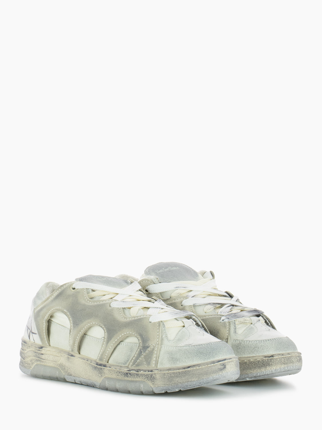 Santha Model 1 Cream/Off White Destroyed Sneaker