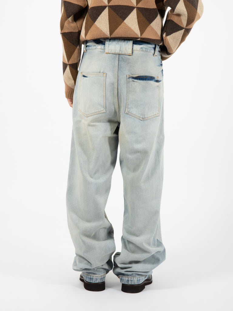 DANILO PAURA - Viviene work pant stone washed light blue