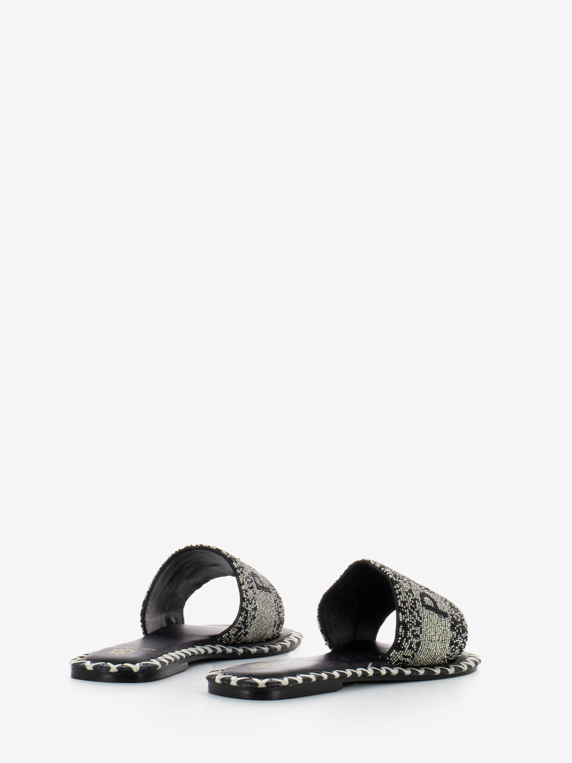 Paris silver / black slippers