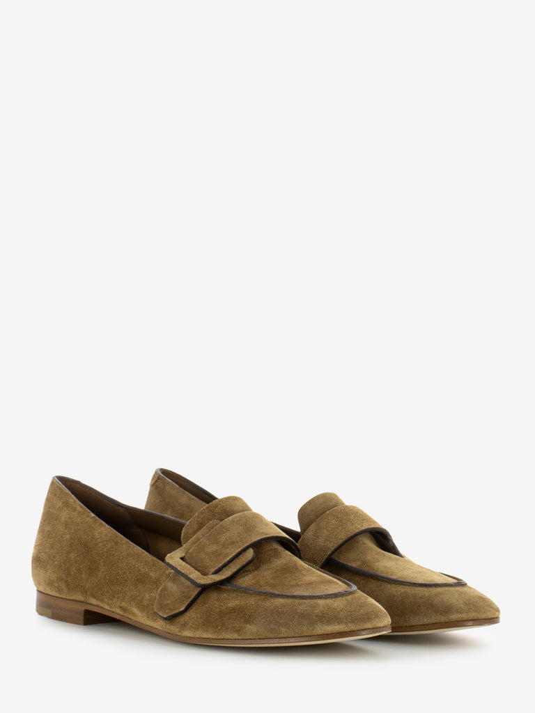 DEL CARLO - Mocassino Softy in camoscio noce