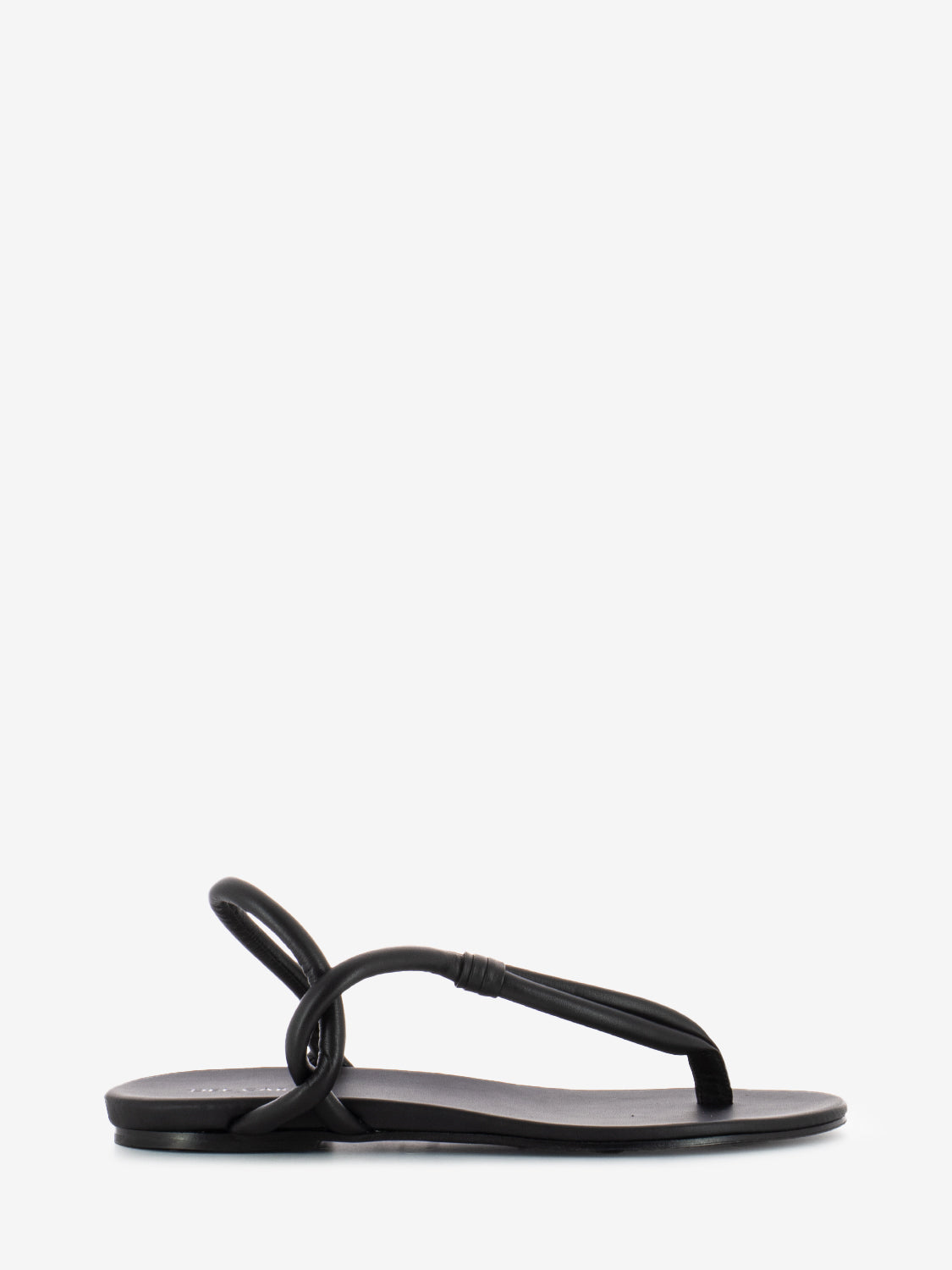 Black feather low flip flop sandal