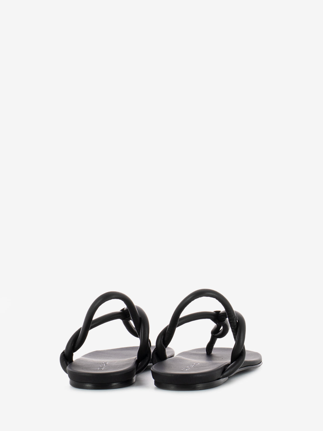 Black feather low flip flop sandal