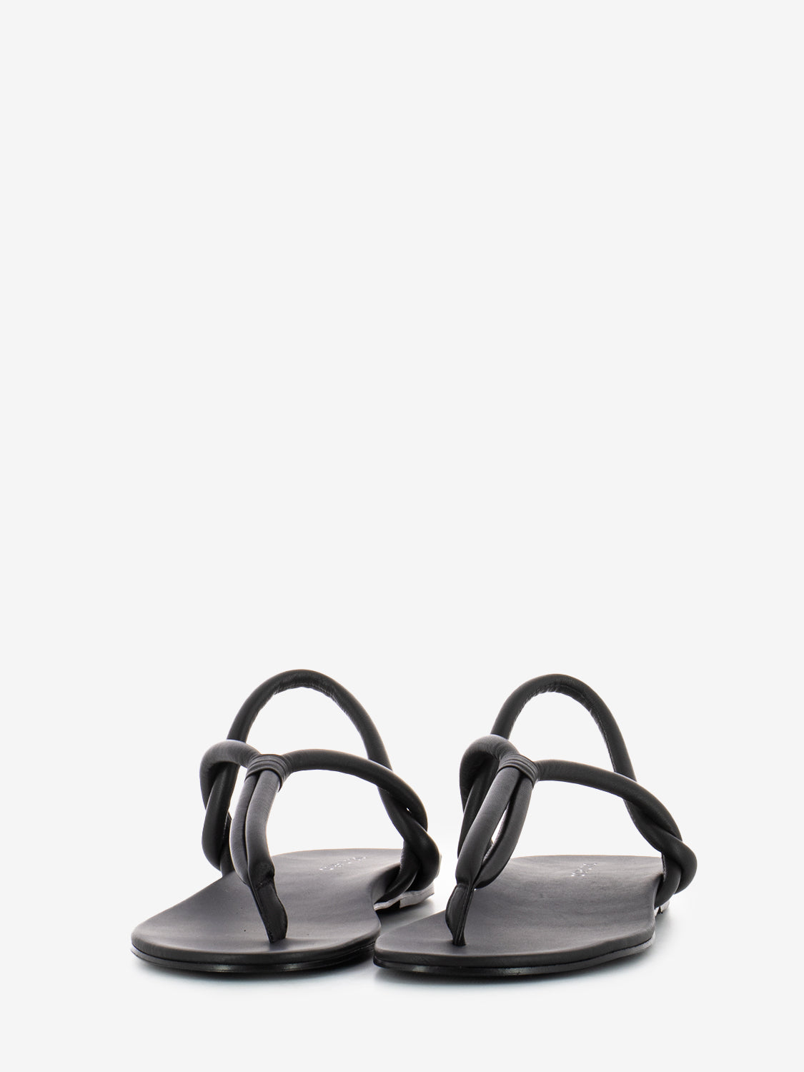 Black feather low flip flop sandal