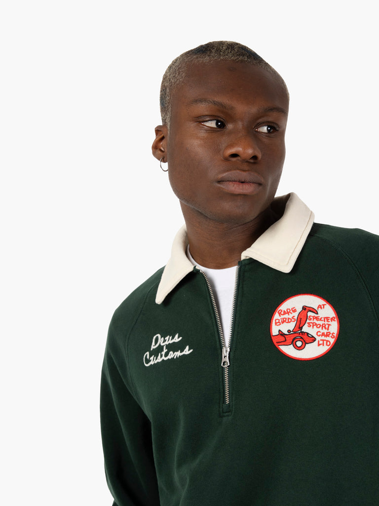 DEUS - Specter zip sweat racing green