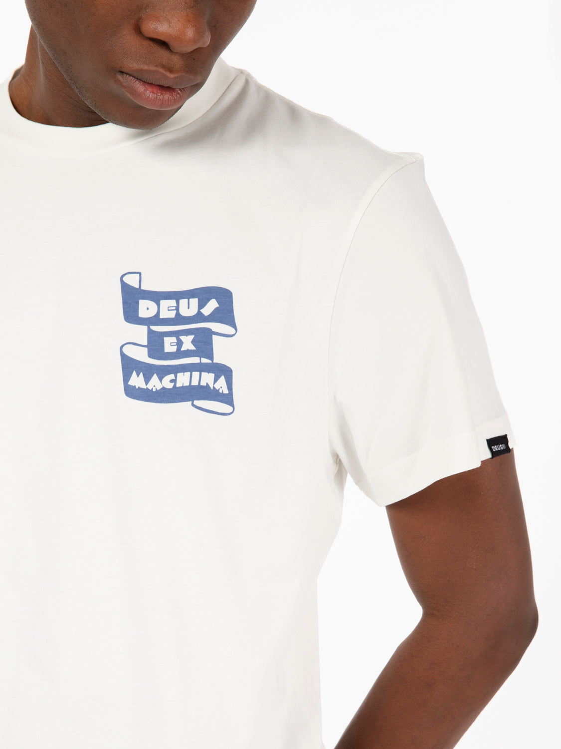 T-shirt vintage grafica stampata white / blue