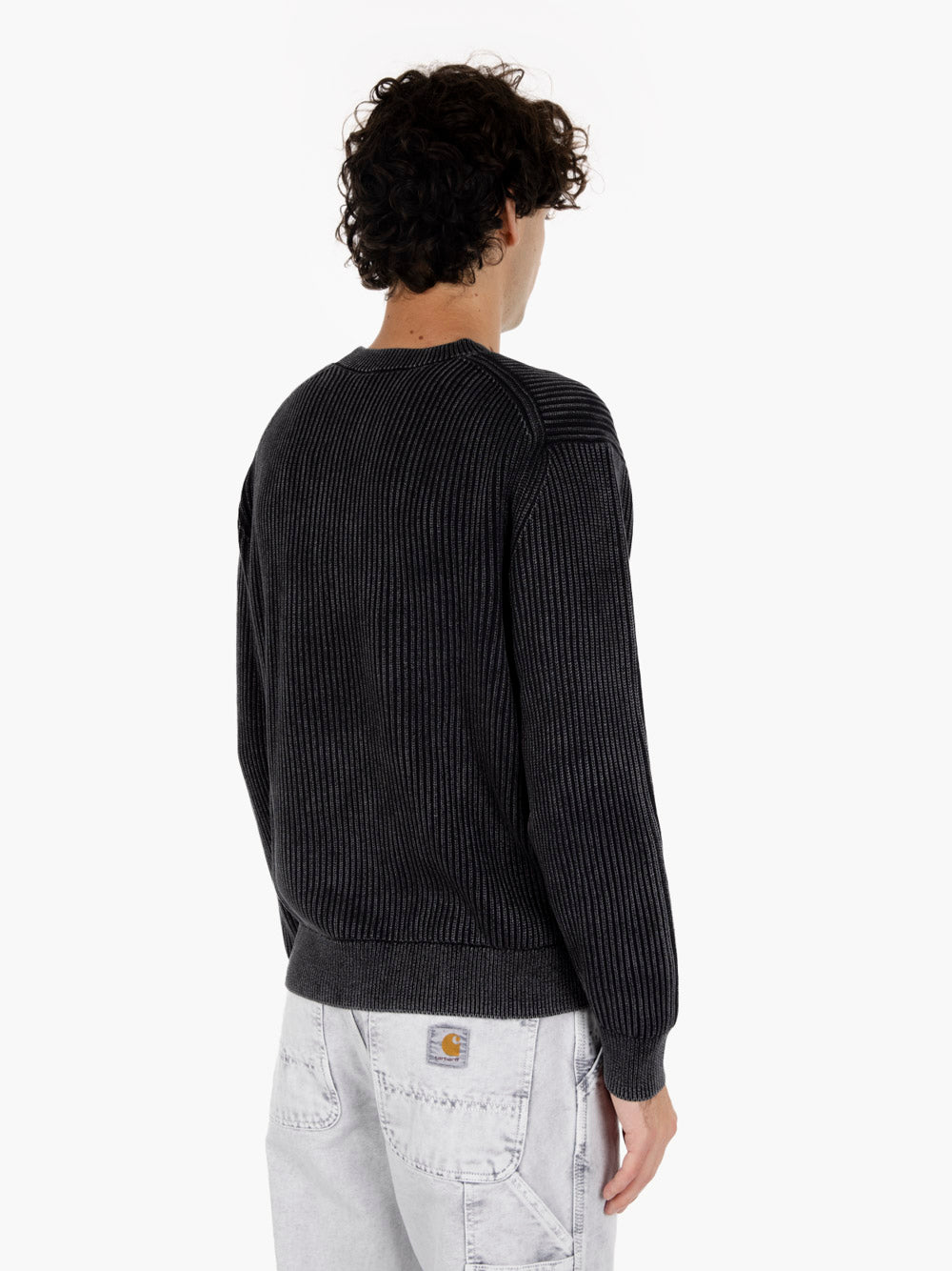 Crew Neck acid wash black