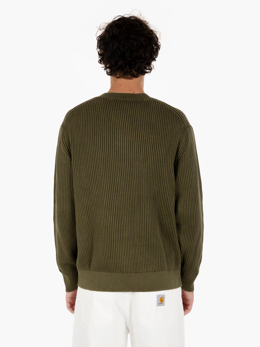 Crew Neck acid wash dark green