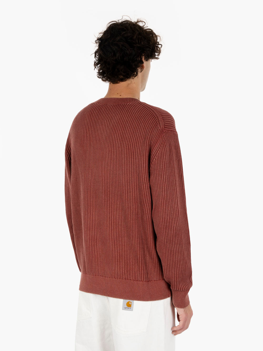 Crew Neck acid wash red