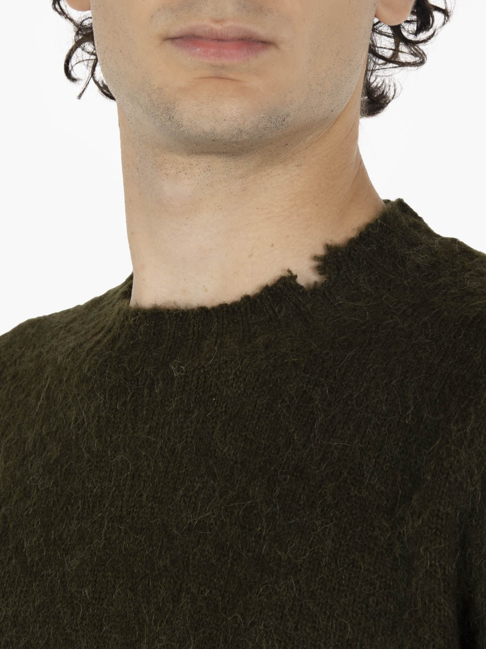 Crewneck brushed dark green