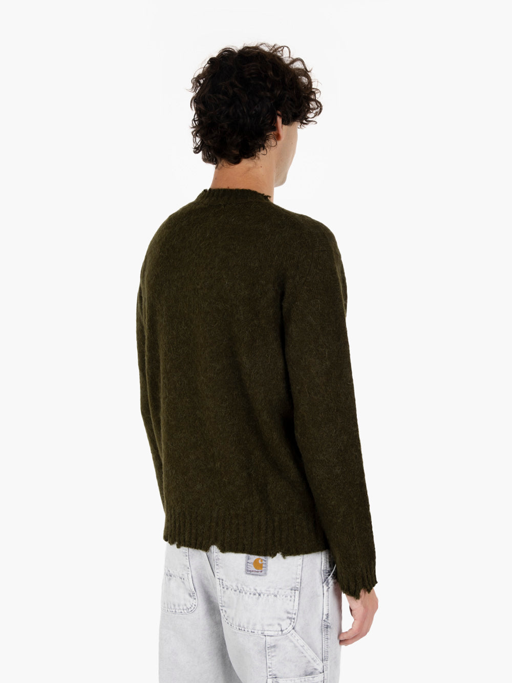 Crewneck brushed dark green