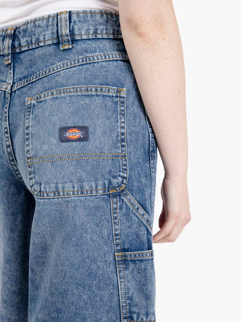 DICKIES - Carpenter denim jort W rinsed fade blue
