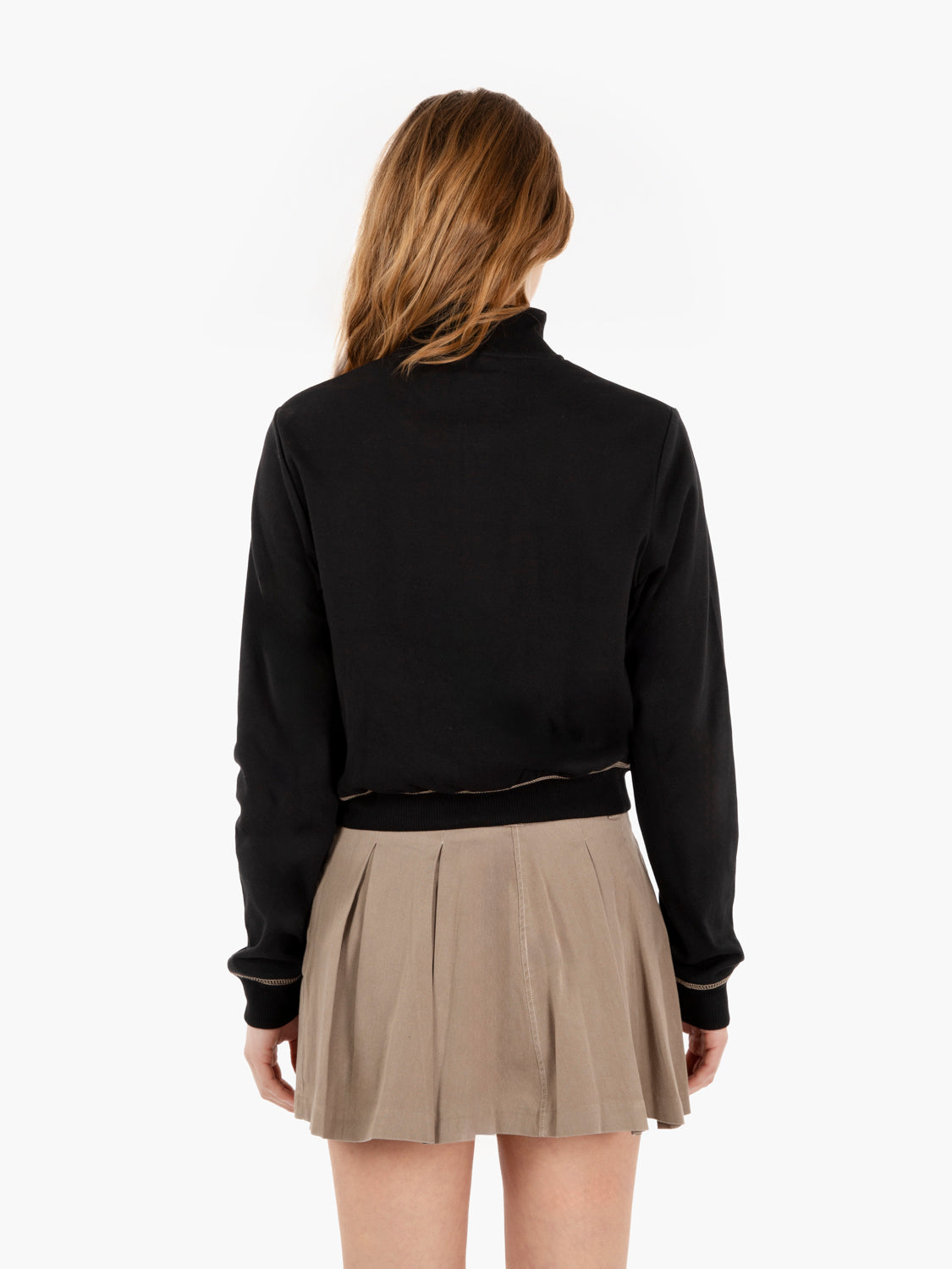 Funnel neck cardigan black