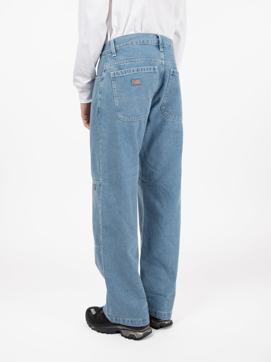 Jeans double knee denim light wash