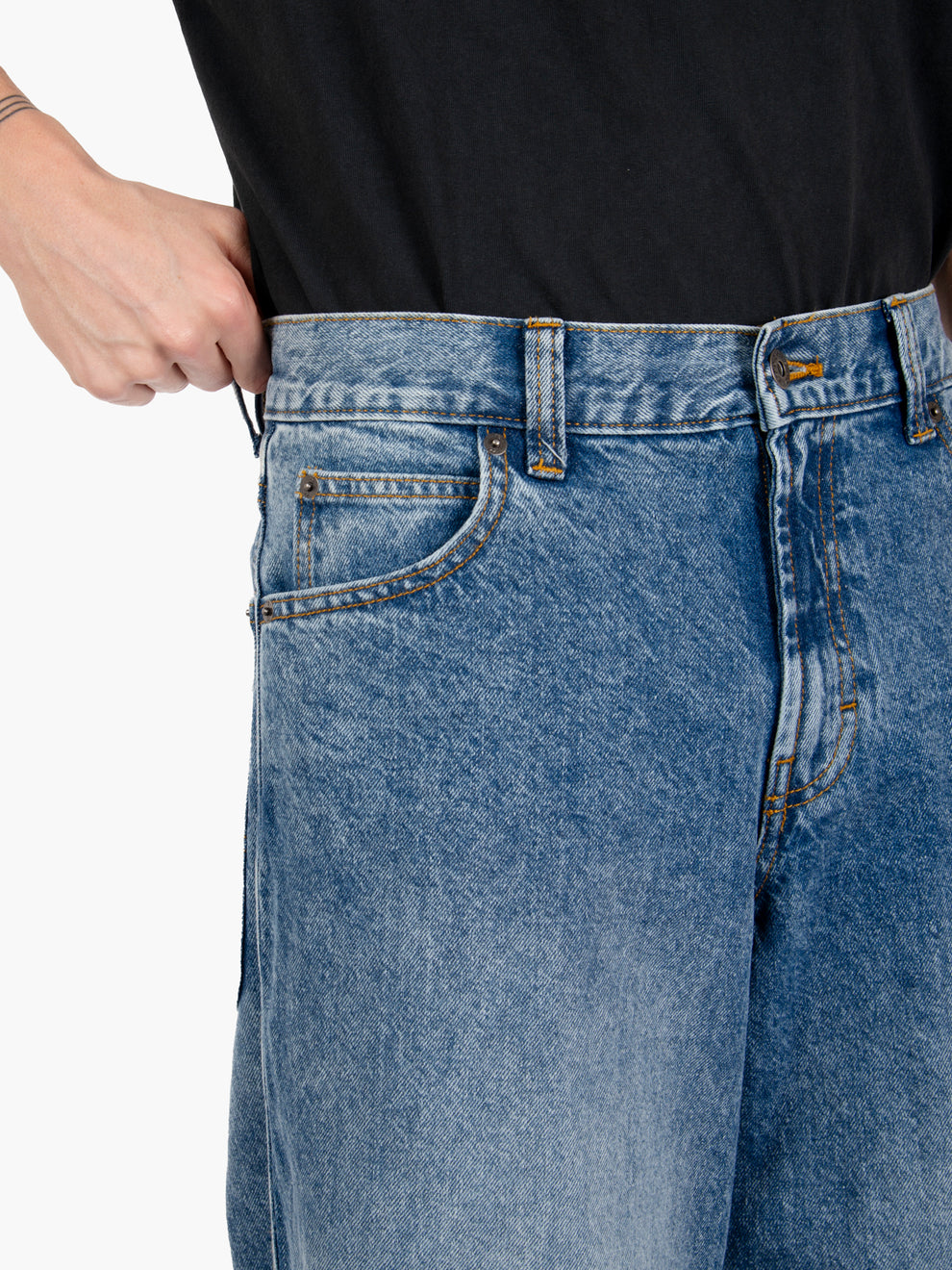 Loose Wave Denim Rinsed Blue