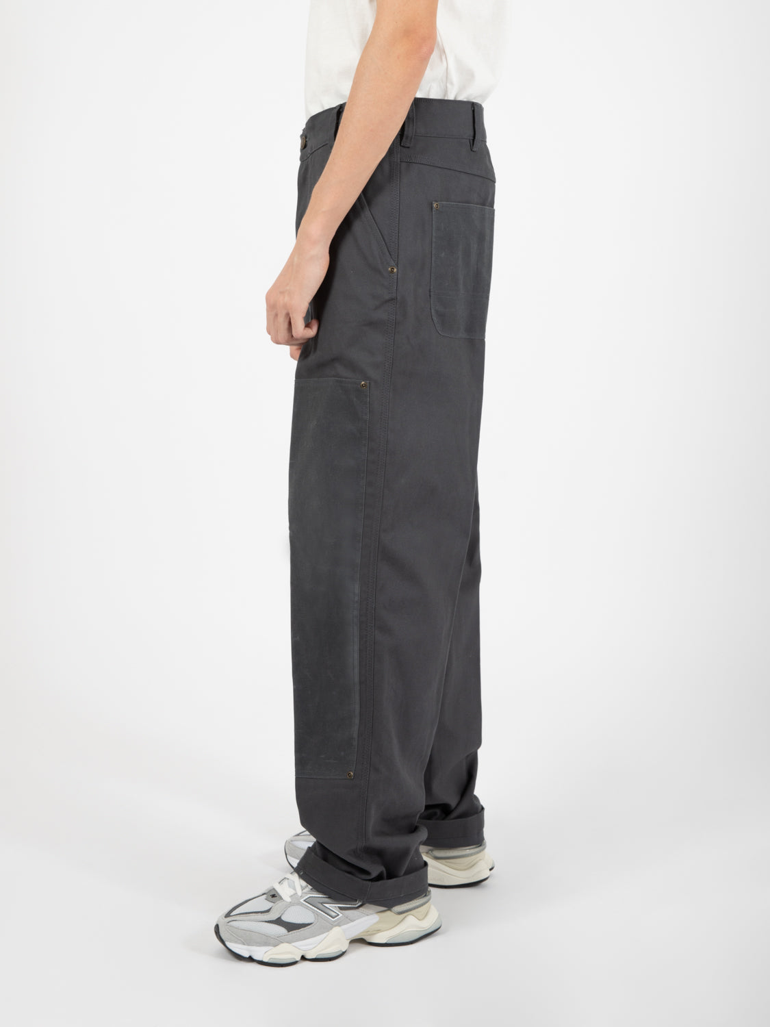 Lucas Waxed Double Knee Charcoal Grey