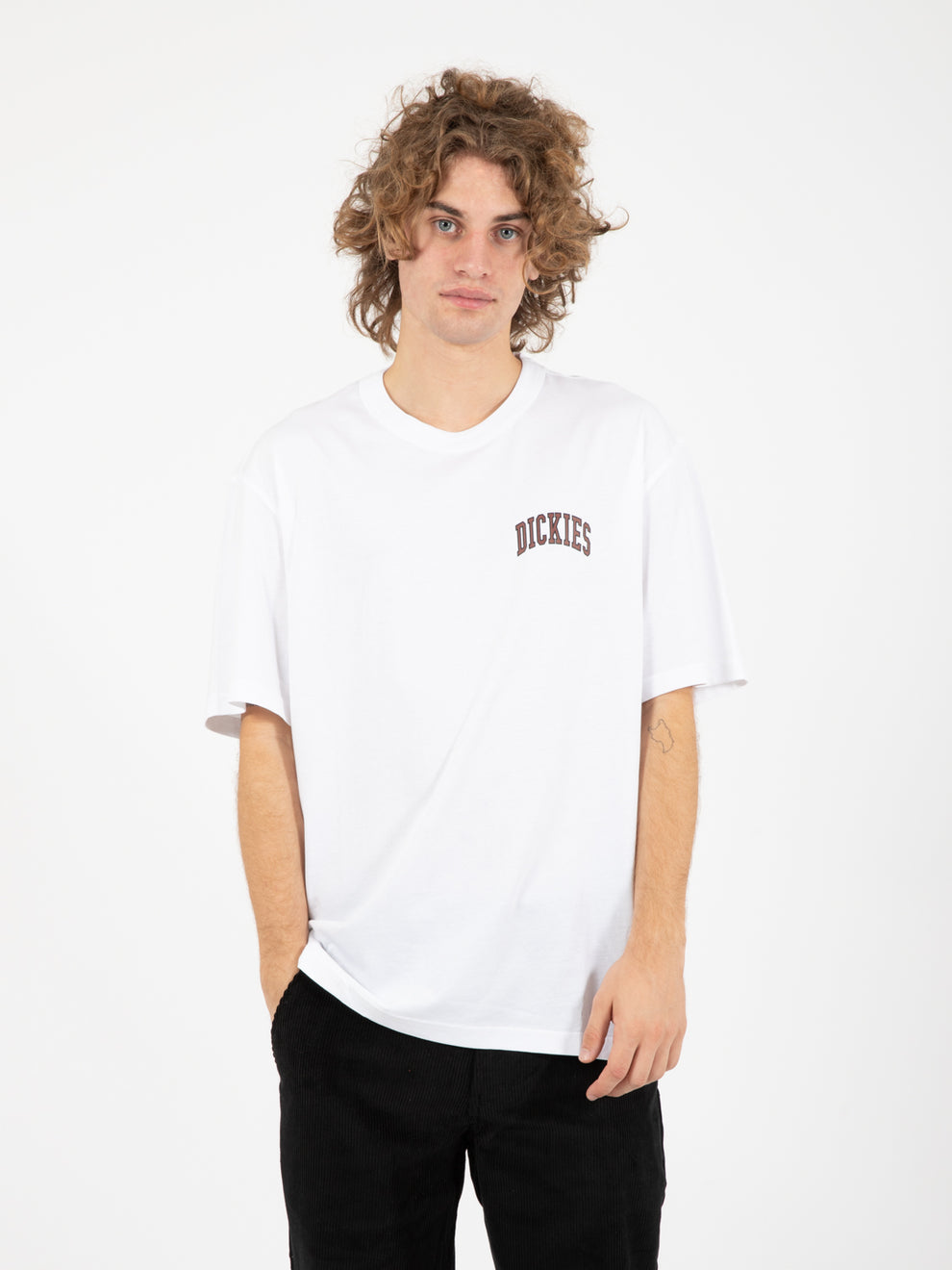 Aitkin white / fired brick t-shirt